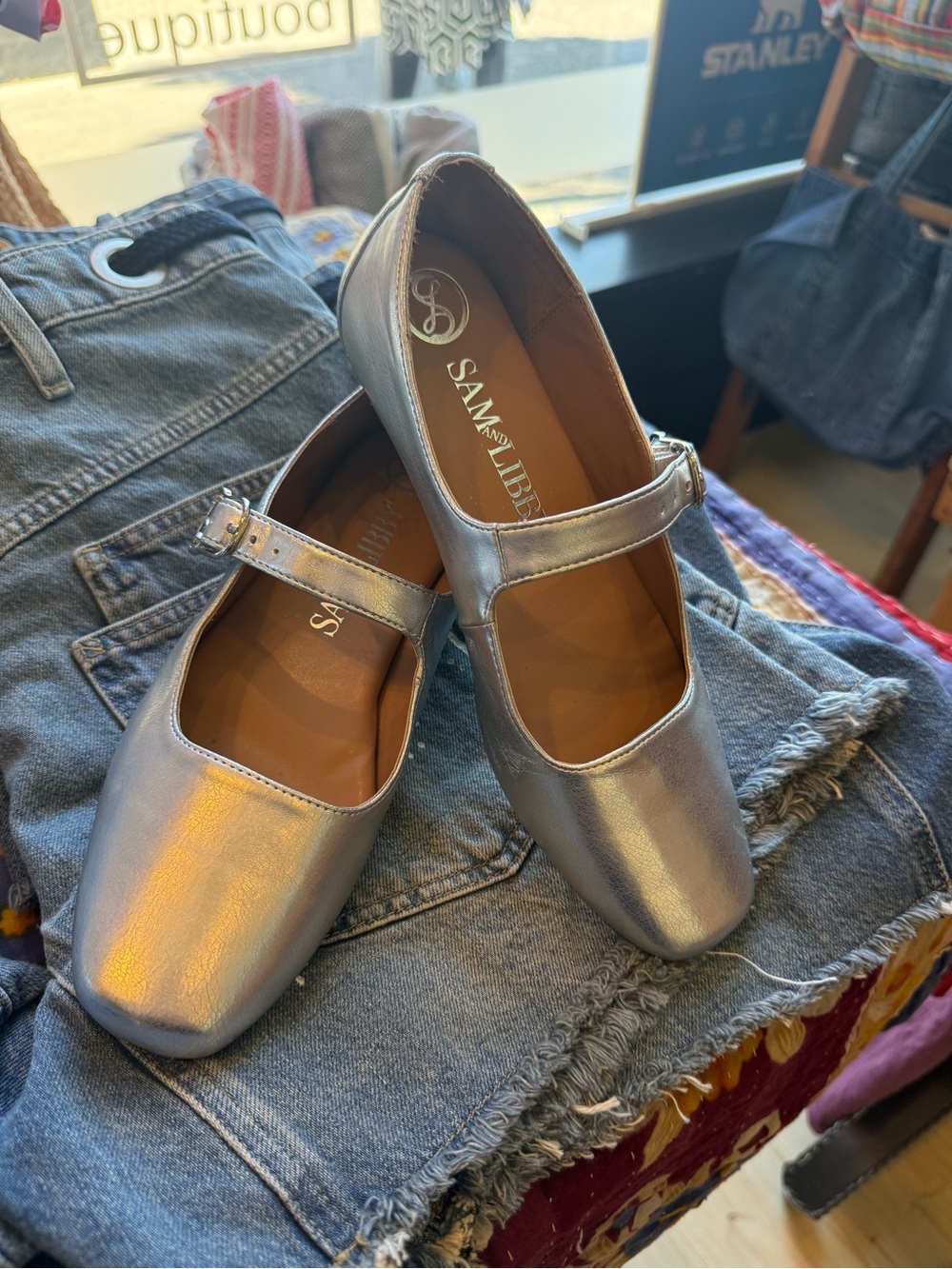Sam & Libby Silver Metallic Mary Jane